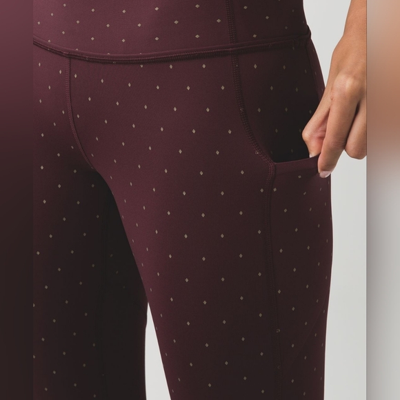Lululemon Pace Rival CropNight Fall Bordeaux Drama Gold / Bordeaux Drama… - Picture 7 of 12